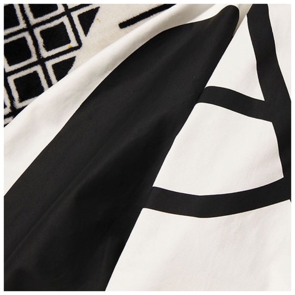 Black & White Vegan Leather Scroll Top - Picture 7 of 7